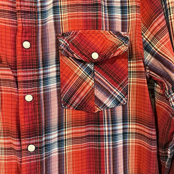 Authentic 44mm Legendary Goods Plaid Flannel Pearl Snap Fall Sz Medium - Picture 5 of 10